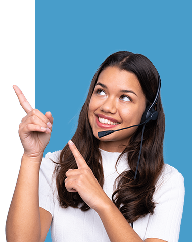 Woman with call headset